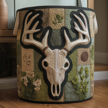 Patchwork Deer Laundry Tote Bag