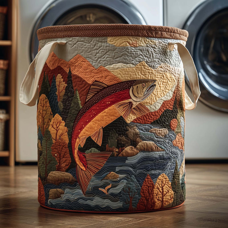 The Autumn Salmon Quilted Laundry Basket Tote