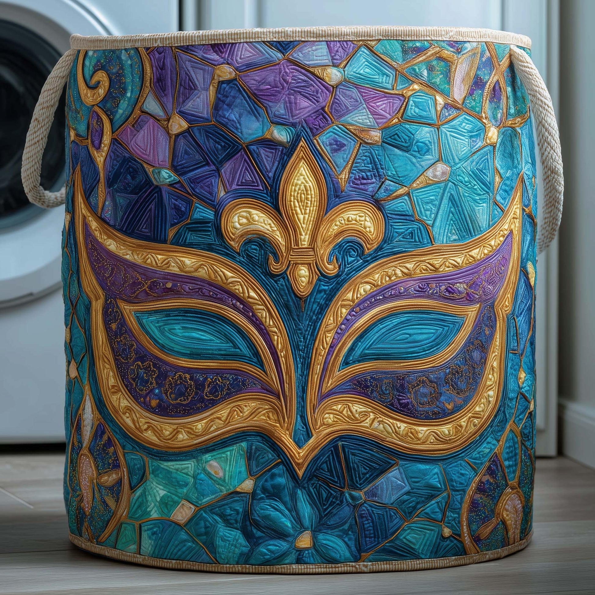 The Mosaic Masque Quilted Laundry Basket Tote