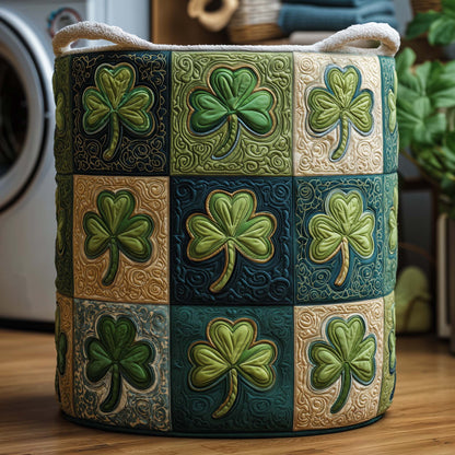 The Clover Grid Quilted Laundry Basket Tote