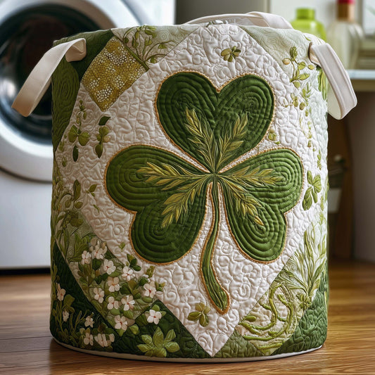 The Spring Shamrock Quilted Laundry Basket Tote