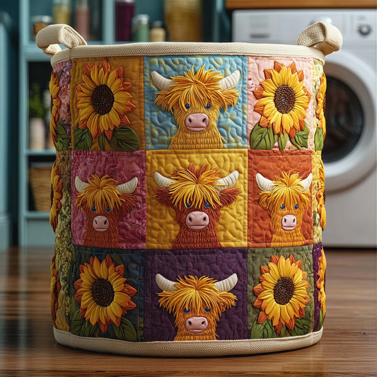 The Sunflower Highland Quilted Laundry Basket Tote