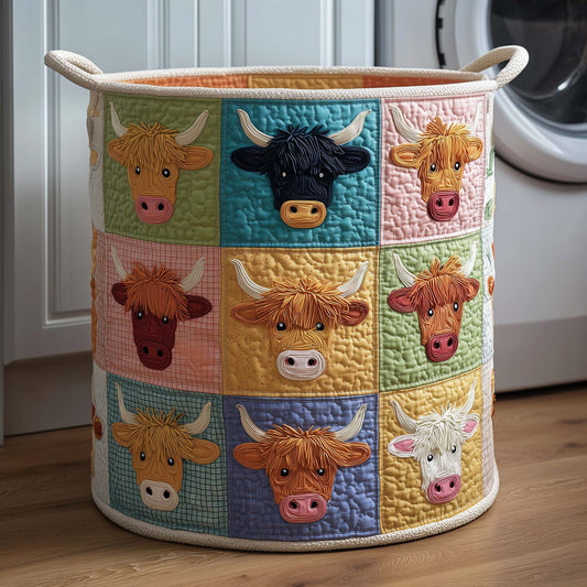The Pastel Highland Quilted Laundry Basket Tote