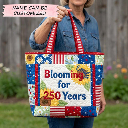 Everyday Sunflowers Stars Quilted Tote