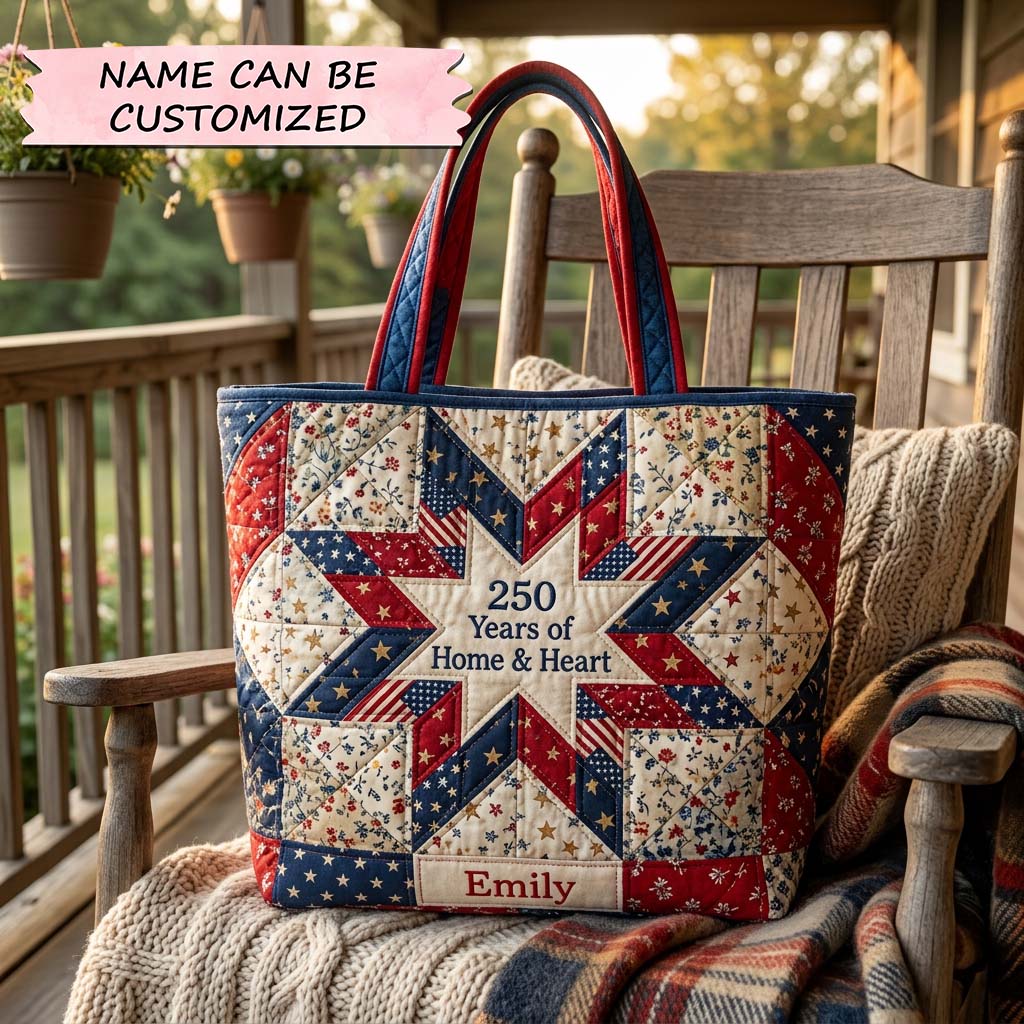 Everyday Patriotic Star Quilted Tote