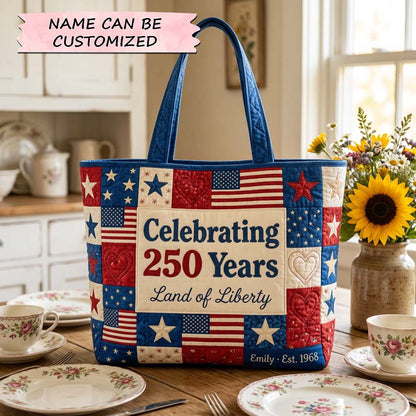 The Land Of Liberty Quilted Tote