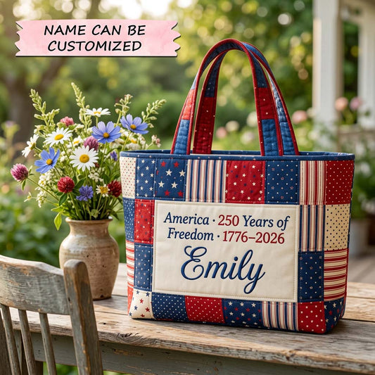 The Patriotic Stripes Quilted Tote