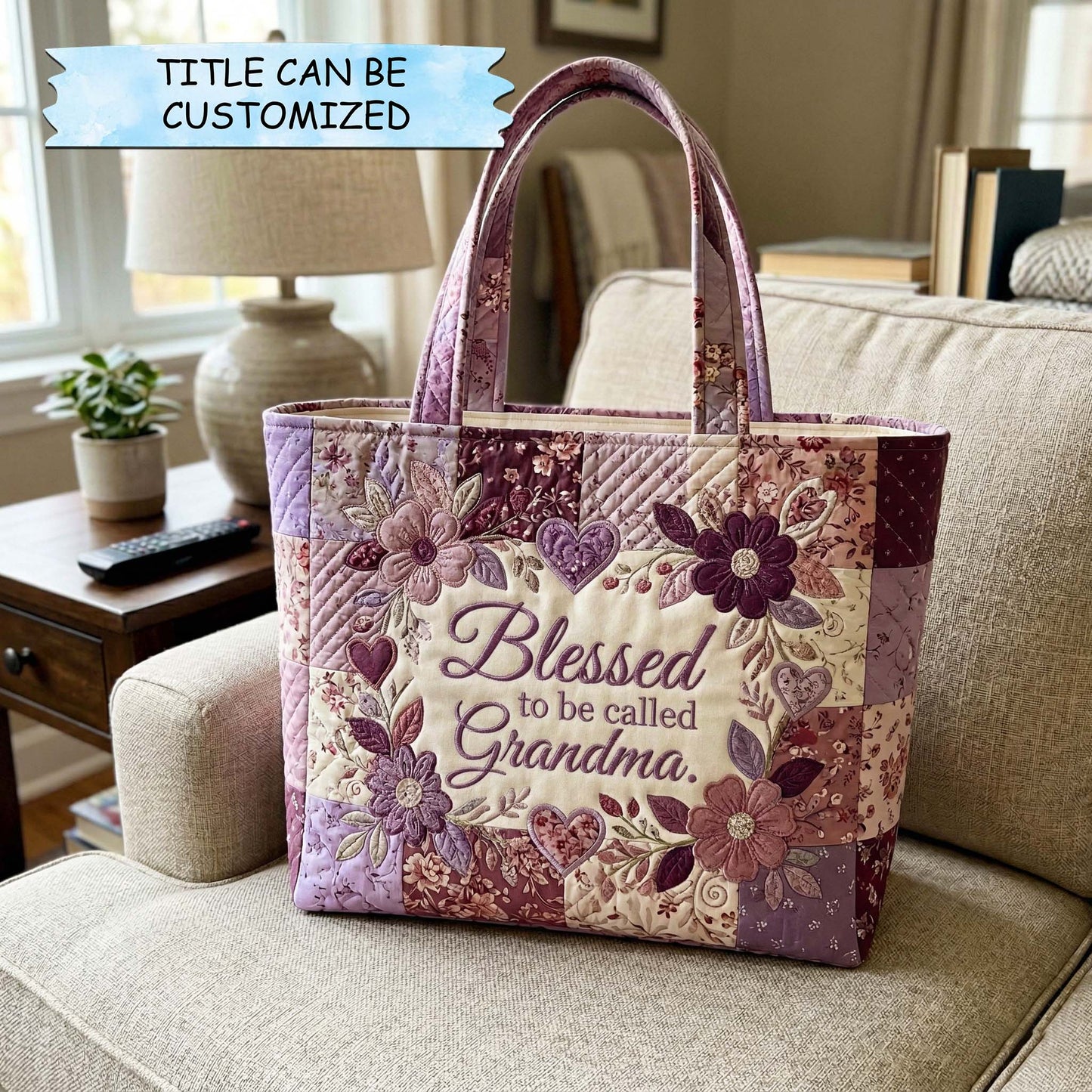 The Violet Grandma Quilted Tote