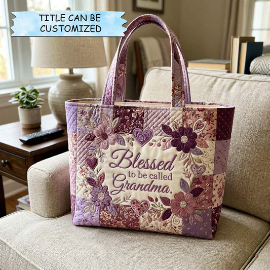 The Violet Grandma Quilted Tote