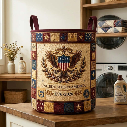 The Herritage Patch Quilted Laundry Basket Tote 4033