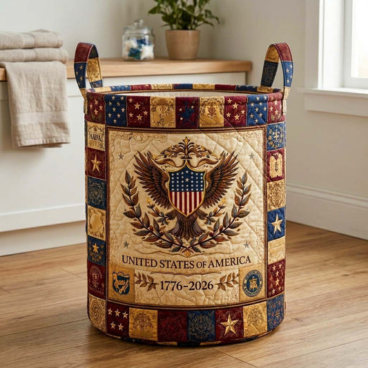 The Herritage Patch Quilted Laundry Basket Tote 4035