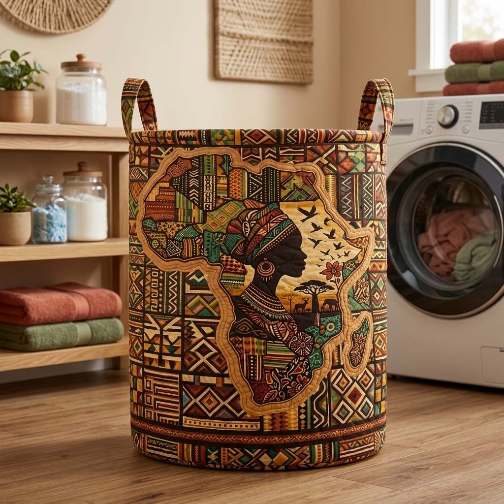 The Africa Legacy Quilted Laundry Basket GFTOQM4103C2 Tote
