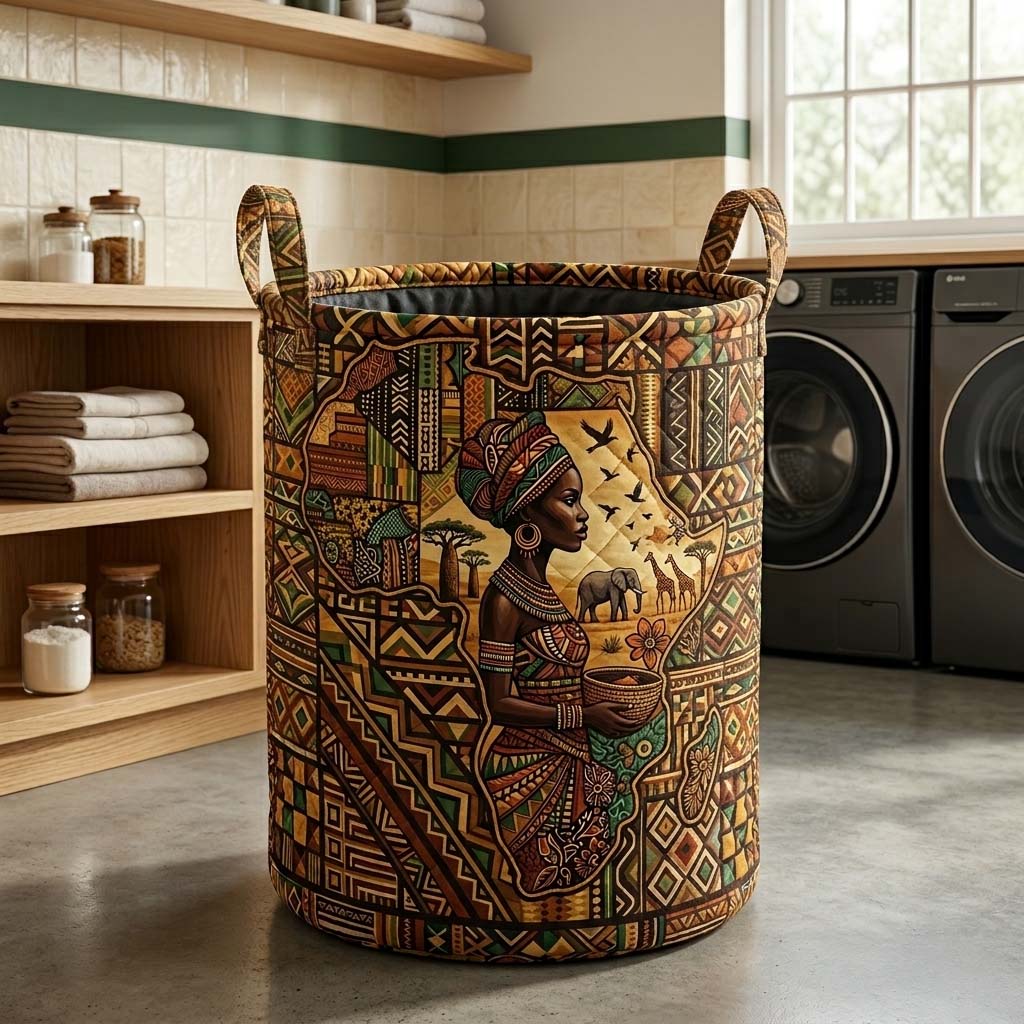 The Africa Legacy Quilted Laundry Basket Tote 4104