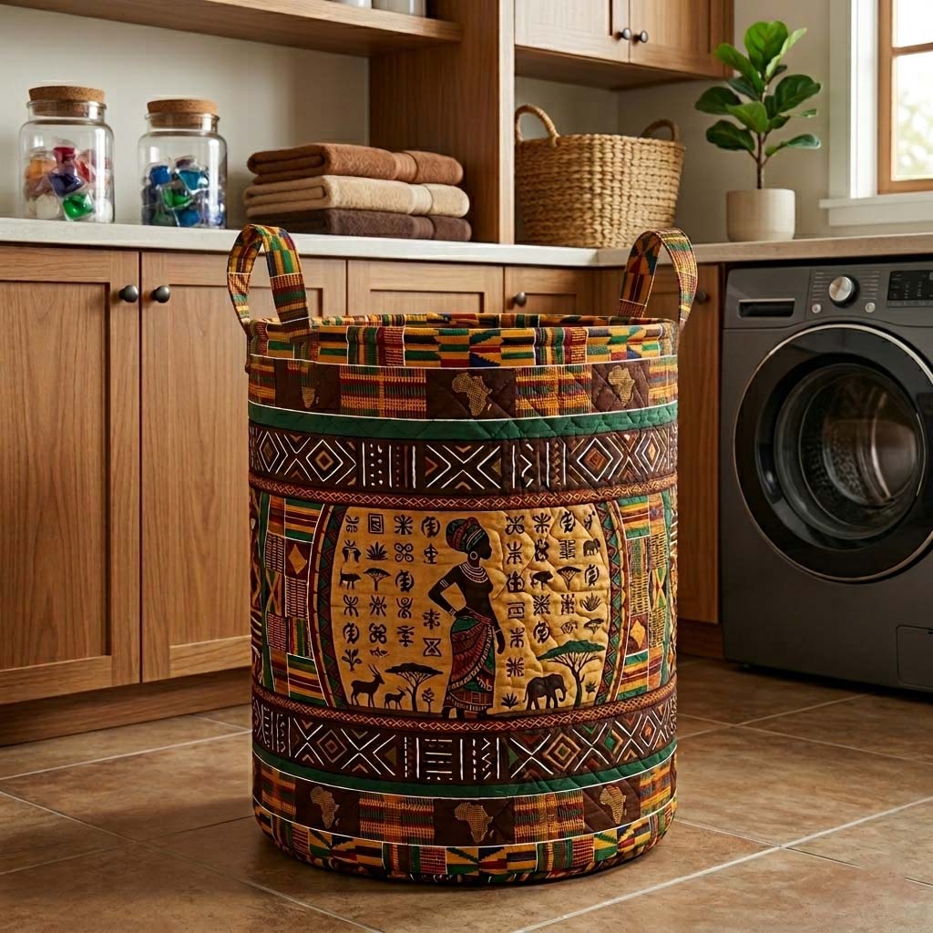 The Africa Legacy Quilted Laundry Basket Tote 4105