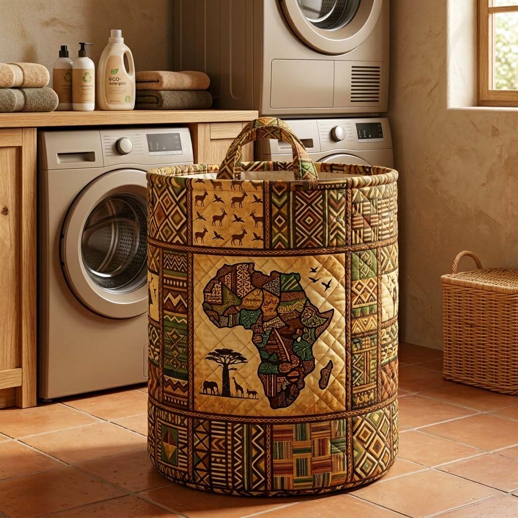 The Africa Legacy Quilted Laundry Basket Tote 4106
