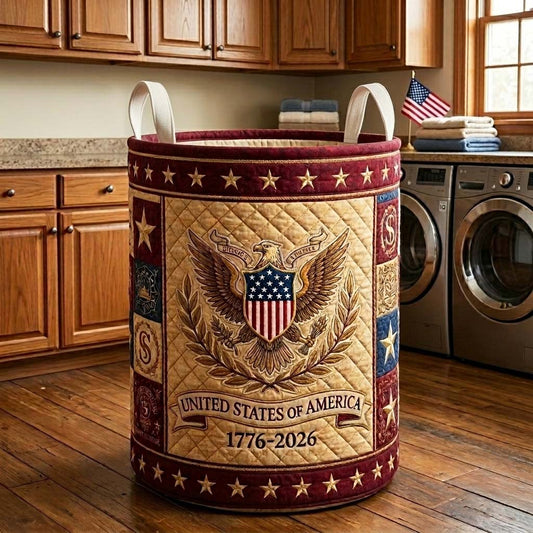 The Herritage Patch Quilted Laundry Basket Tote 4129