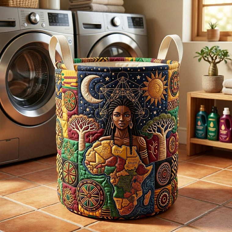 The Cosmic Ancestry Quilted Laundry Basket Tote