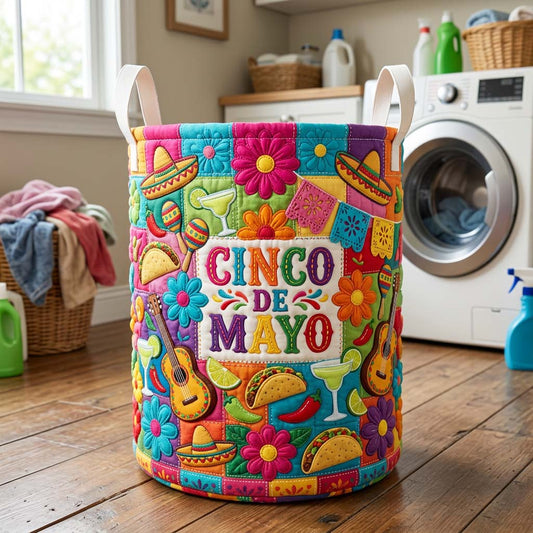 The Fiesta Patch Quilted Laundry Basket Tote