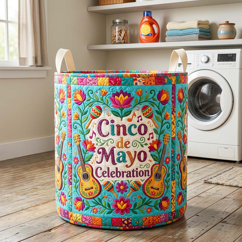 The Celebration Guitar Quilted Laundry Basket Tote