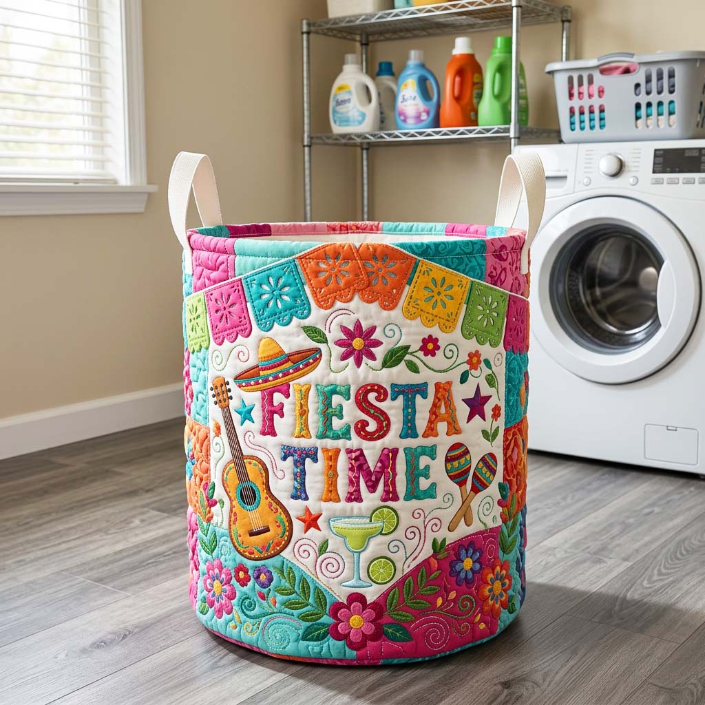 The Fiesta Banner Quilted Laundry Basket Tote