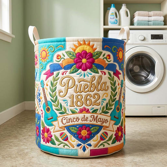 The Puebla Floral Quilted Laundry Basket Tote