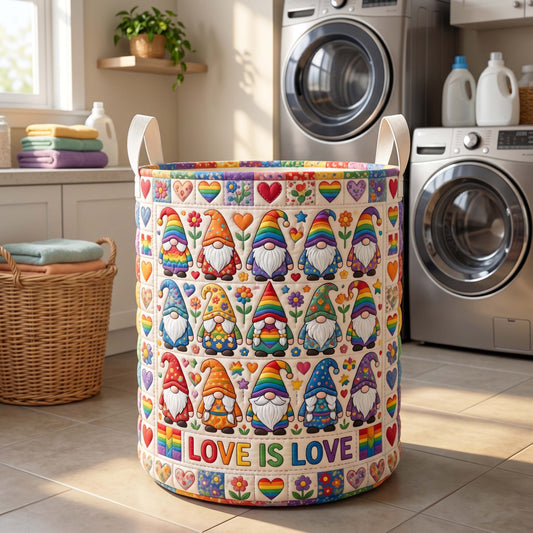 The Pride Gnomes Quilted Laundry Basket Tote