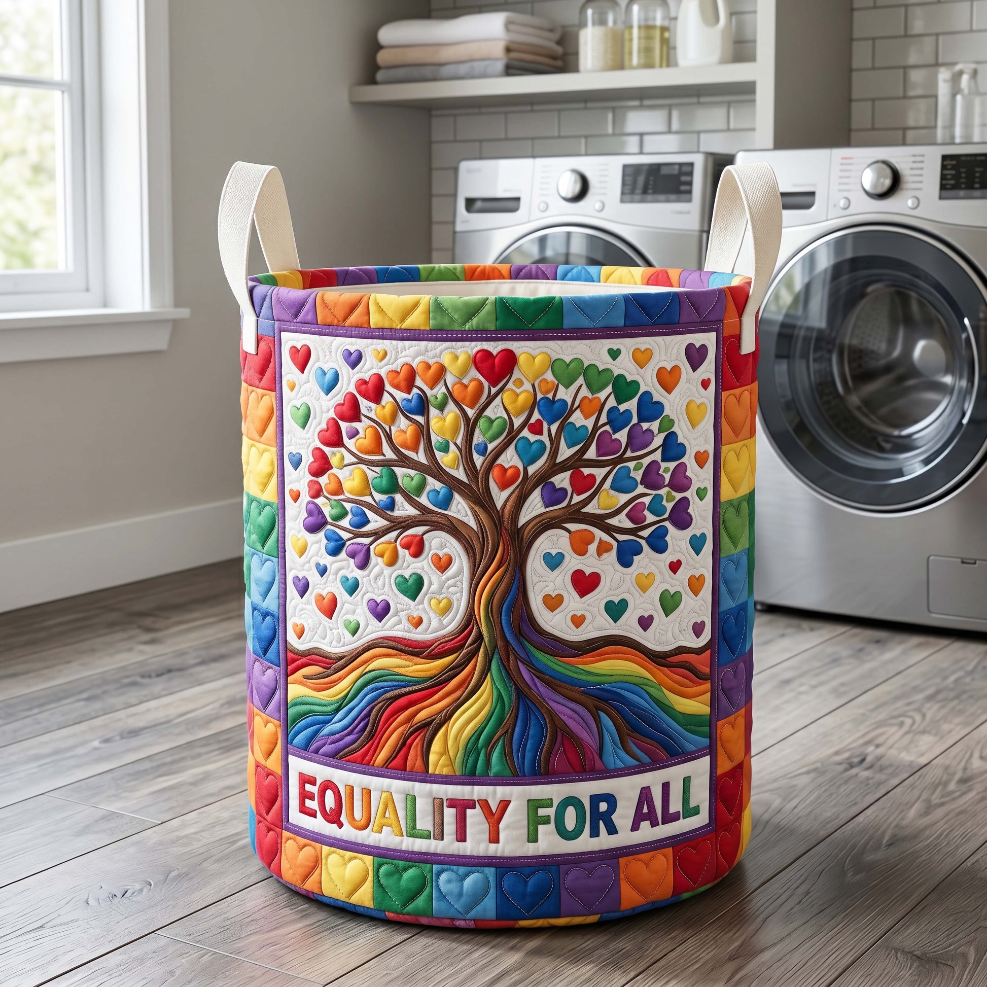 The Harmony Tree Quilted Laundry Basket Tote