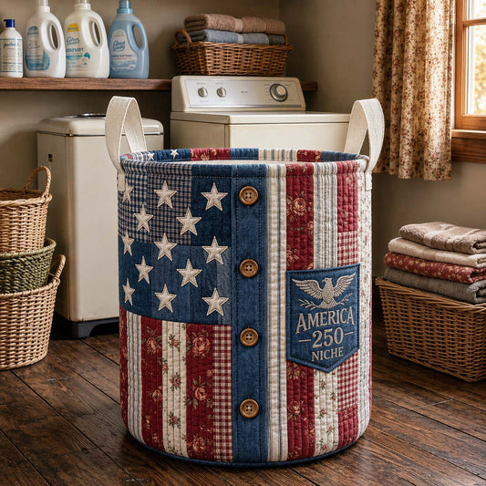 The Heritage Stripes Quilted Laundry Basket Tote