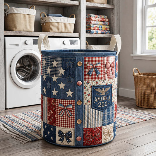 The Freedom Bows Quilted Laundry Basket Tote
