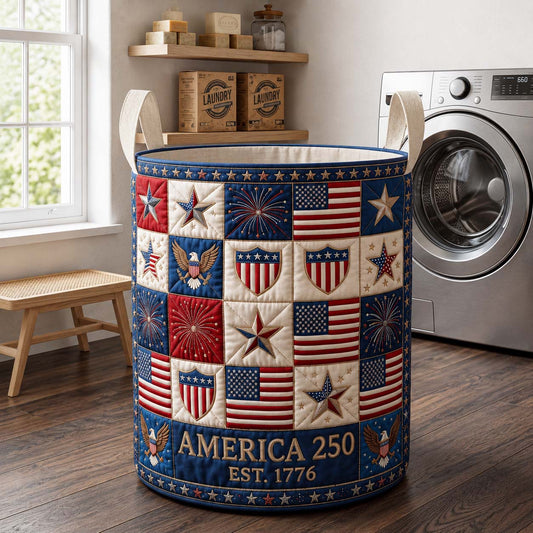 The Patriot Crest Quilted Laundry Basket Tote