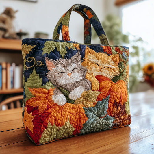 The Autumn Cats Quilted Tote