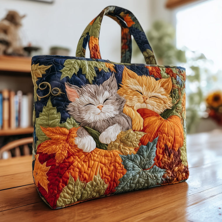 The Autumn Cats Quilted Tote