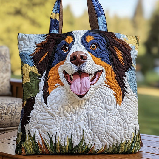 Australian Shepherd Dog Quilted Tote
