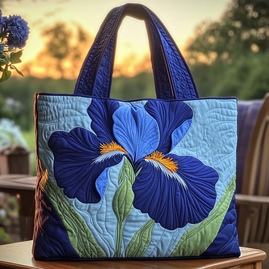 The Iris Bloom Quilted Tote