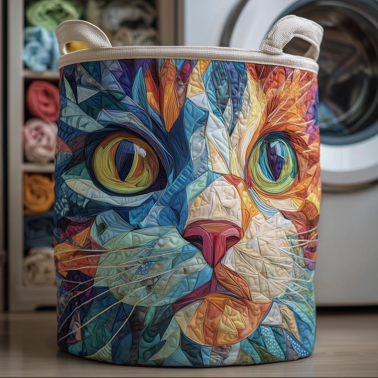 Rainbow Laundry Basket Quilted Tote