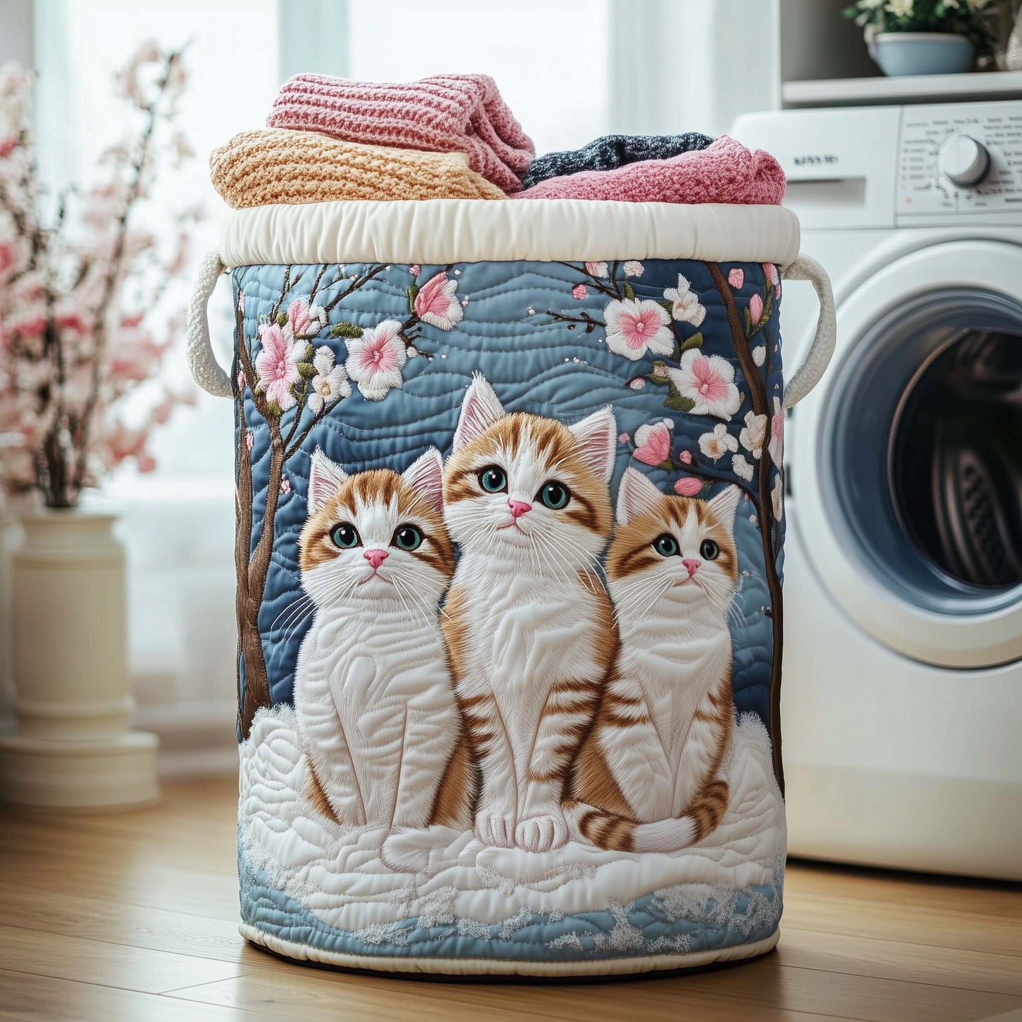 Cozy Whisker Laundry Tote Bag