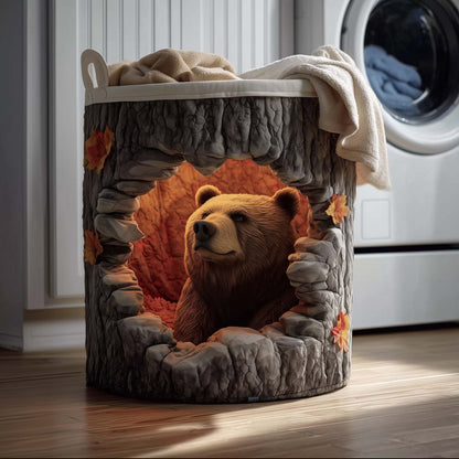 The Rustic Bear Quilted Laundry Basket Tote 1431