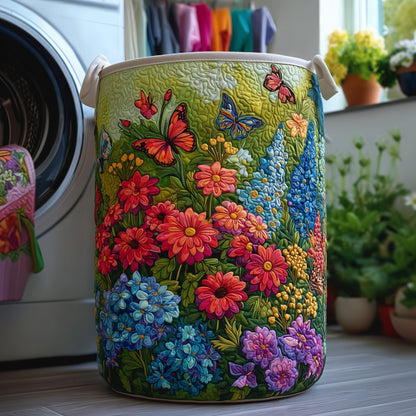 The Sea Of Flowers Quilted Laundry Basket Tote