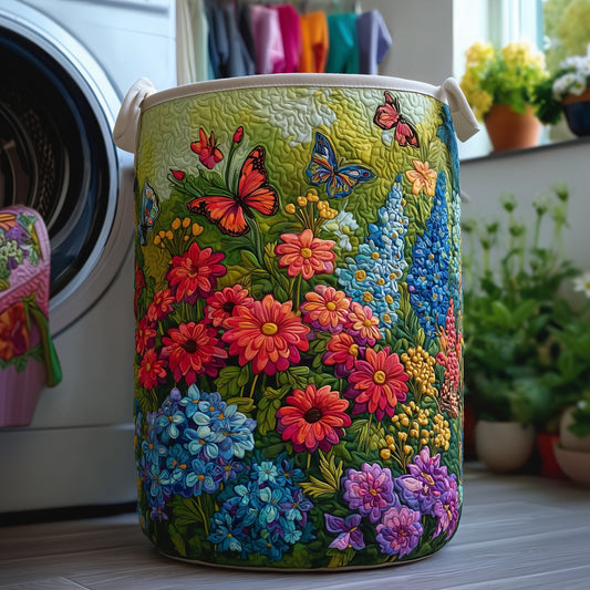 The Sea Of Flowers Quilted Laundry Basket Tote