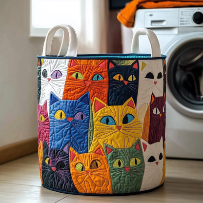 The Whimsical Cat Quilted Laundry Basket Tote G218