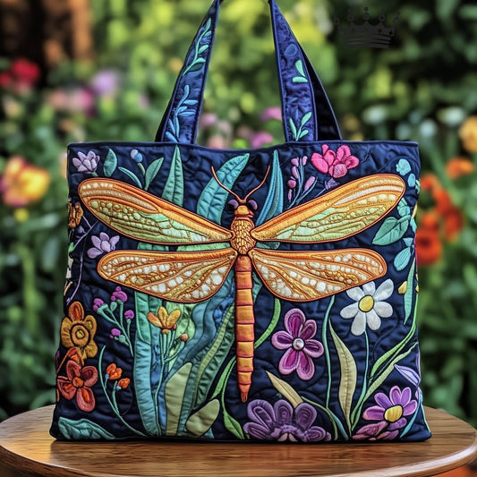 The Dragonfly Garden Quilted Tote