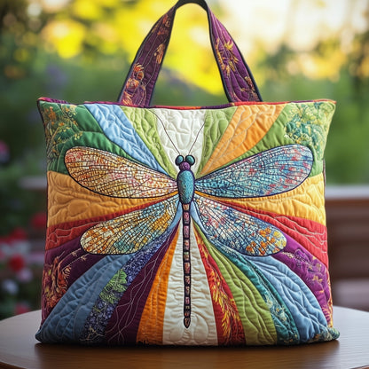 Everyday Colorful Dragonfly Quilted Tote