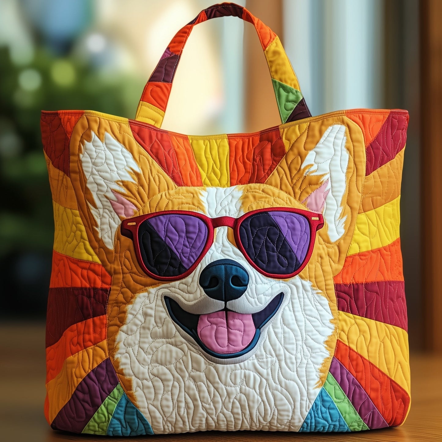 The Sunshine Corgi Quilted Tote