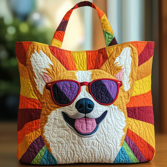 The Sunshine Corgi Quilted Tote