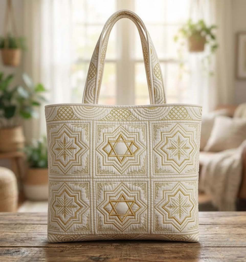 The Star Of David Quilted Tote