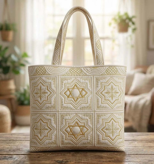 The Star Of David Quilted Tote