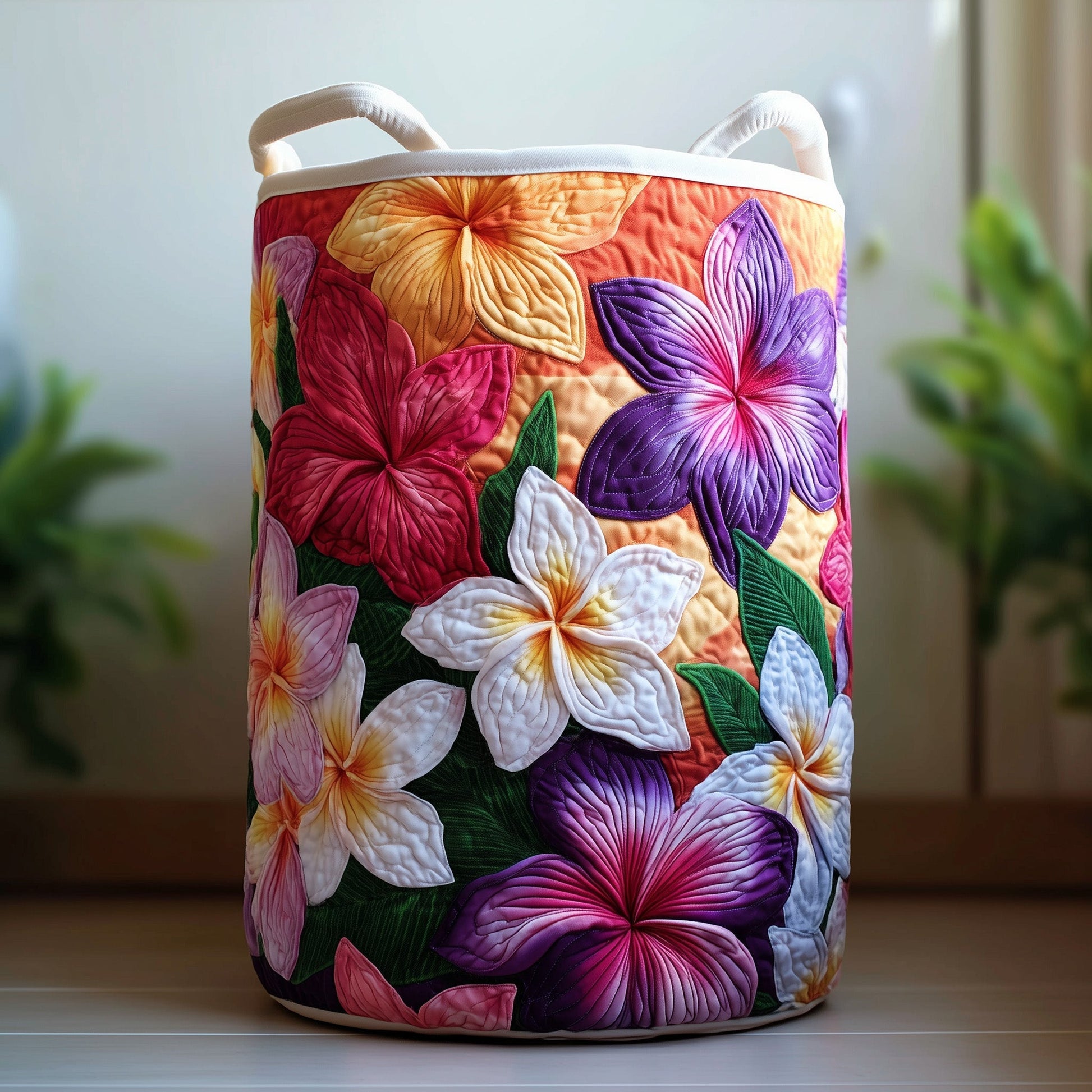 Plumeria Serenity Laundry Quilted Tote