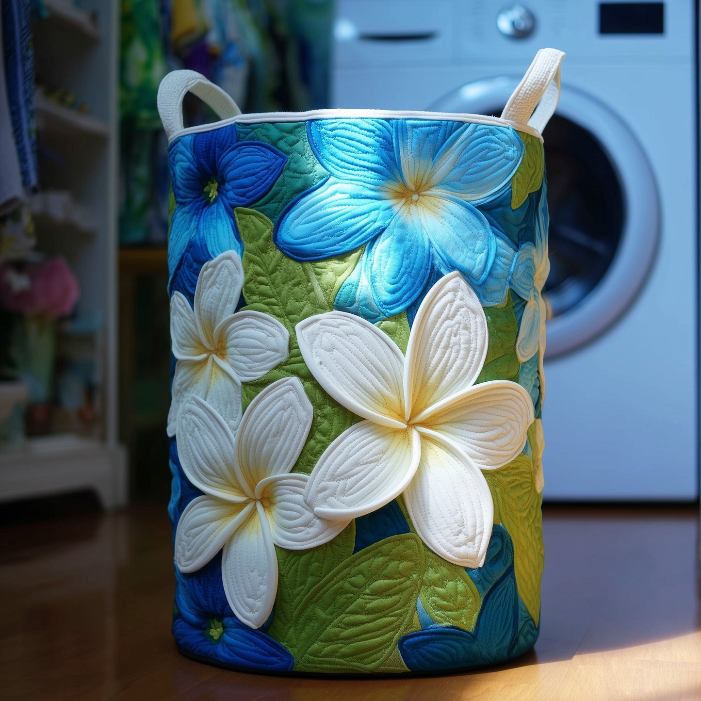 Plumeria Serenity Laundry Tote Bag