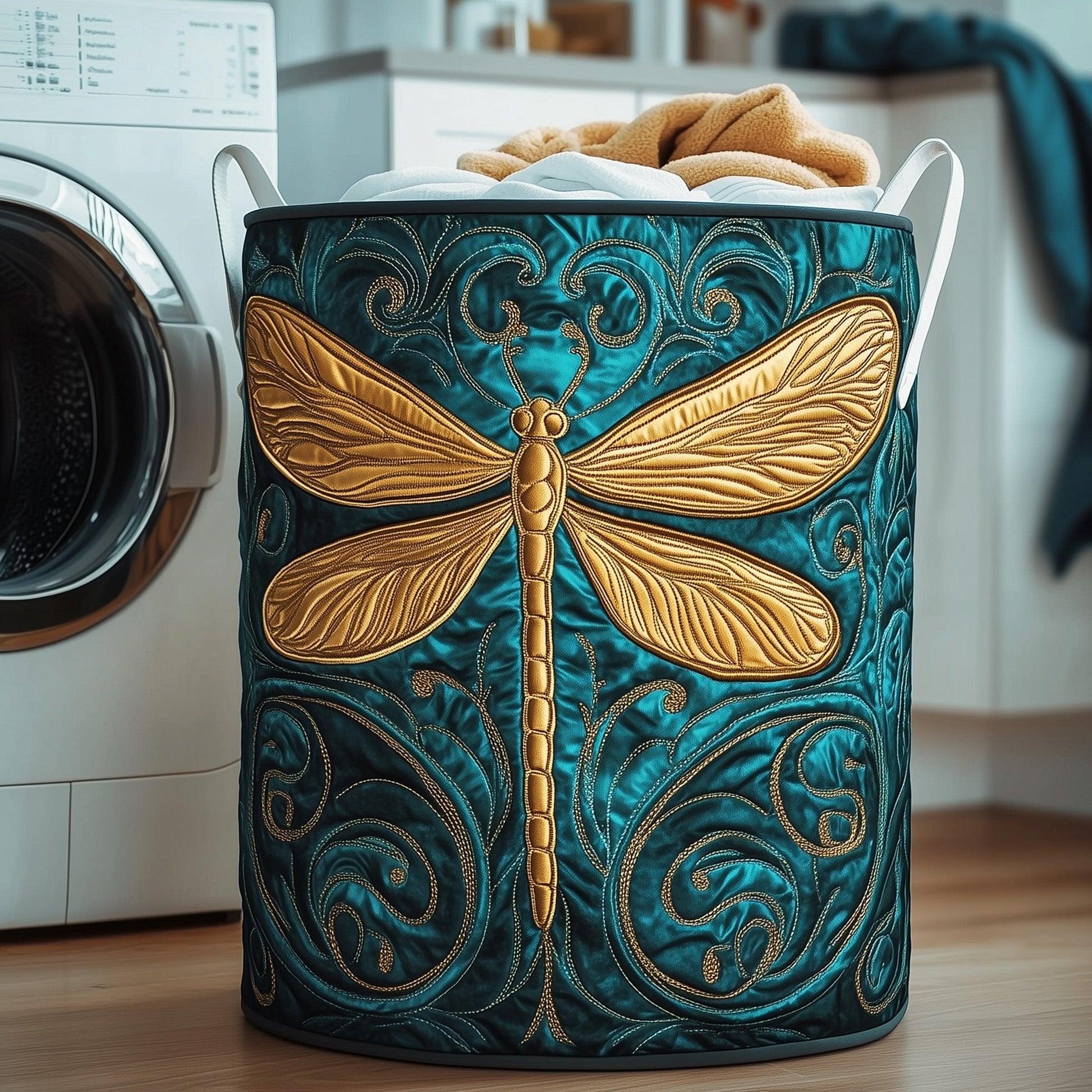Dreamy Dragonfly Laundry Quilted Tote