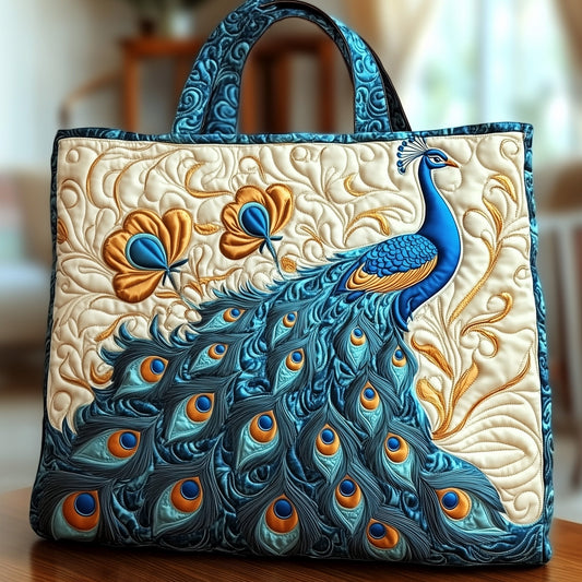 The Majesty Peacock Quilted Tote